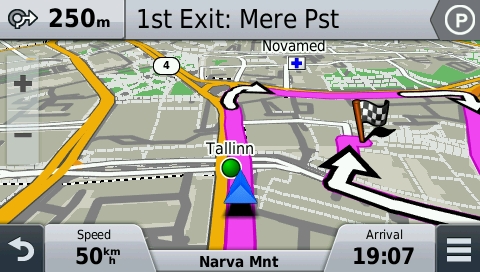 screenshot from GPS showing map of Baltic States